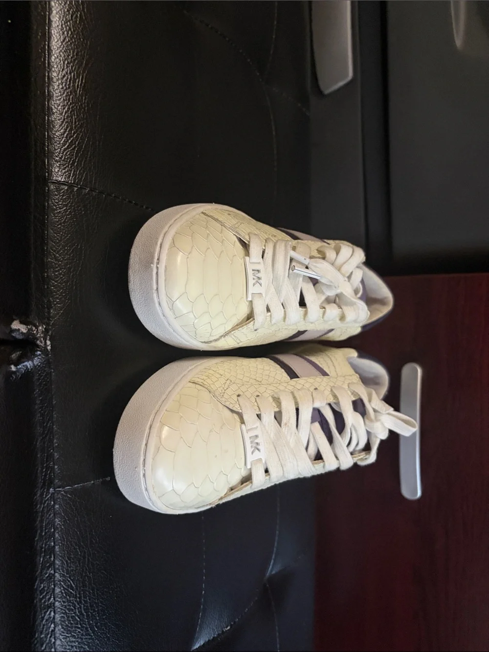 Michael Kors White Sneakers with Purple Accent